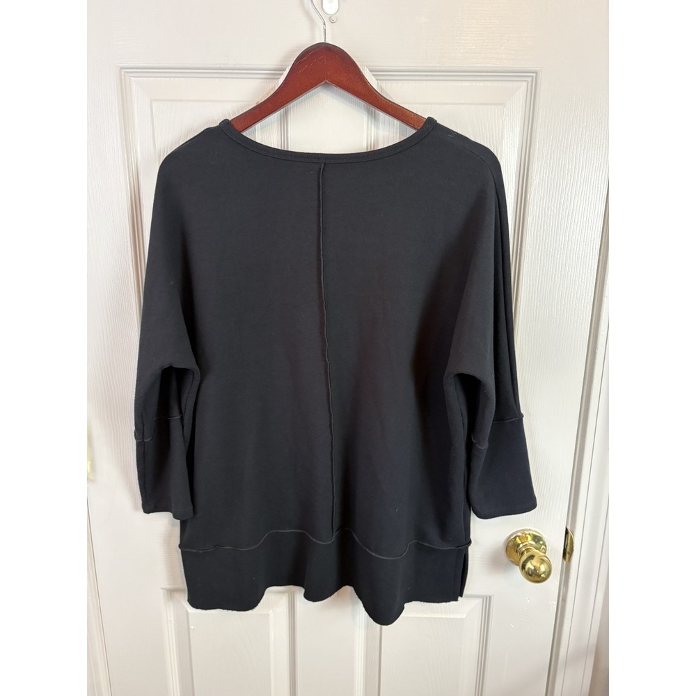 Spanx AirEssentials Top Women Medium Black Excellent Relaxed Seam Pullover
